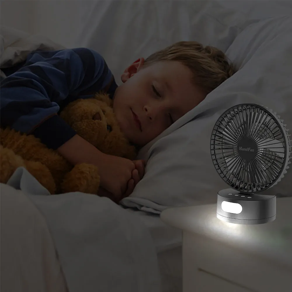 2023 New Design 180 Degree Auto Osillation Portable Small Standing USB Table Fan