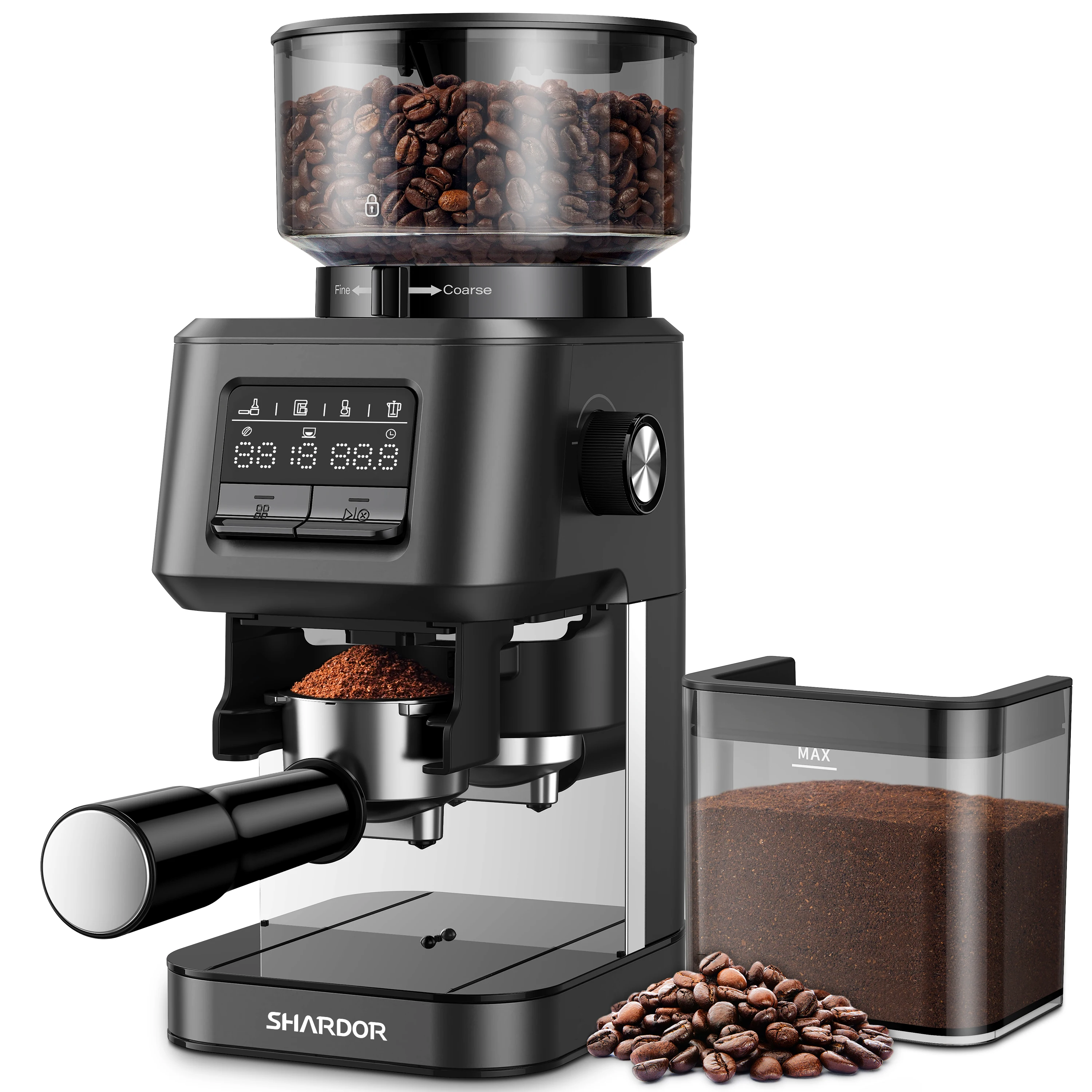 High Speed Grinding Espresso Grinder Multifunction Automatic Full Stainless Steel Burr Coffee Bean Grinder