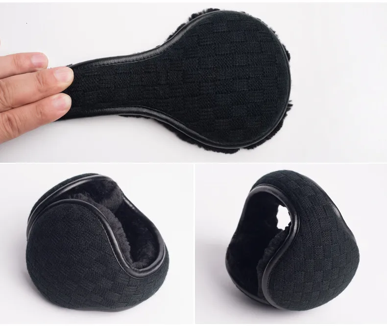 Прочные шерстяные вязаные осенне-зимние однотонные Наушники унисекс 5 цветов с защитой от холода