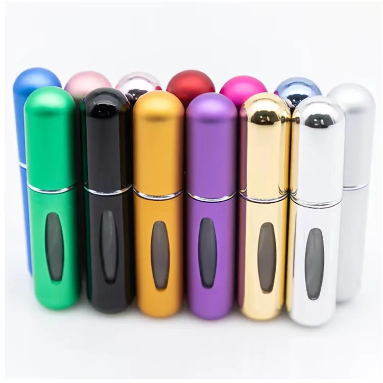 5ml 8ml 10ml Mini Perfume Atomizer Travel Refillable Portable Empty Aluminum Perfume oil Spray Refill Bottle