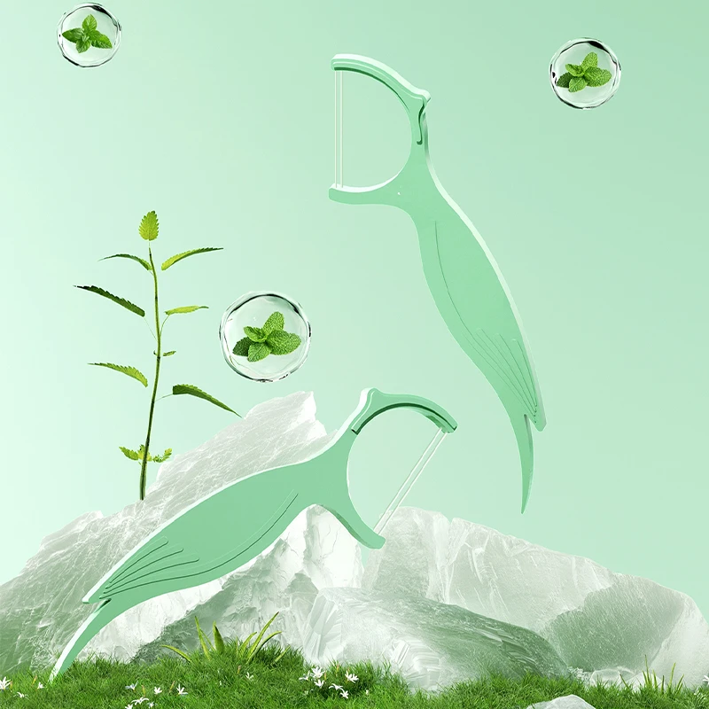 Bulk Biodegradable Personalized Eco Friendly Flosser Vegan Silk Tooth Dental Floss Pick