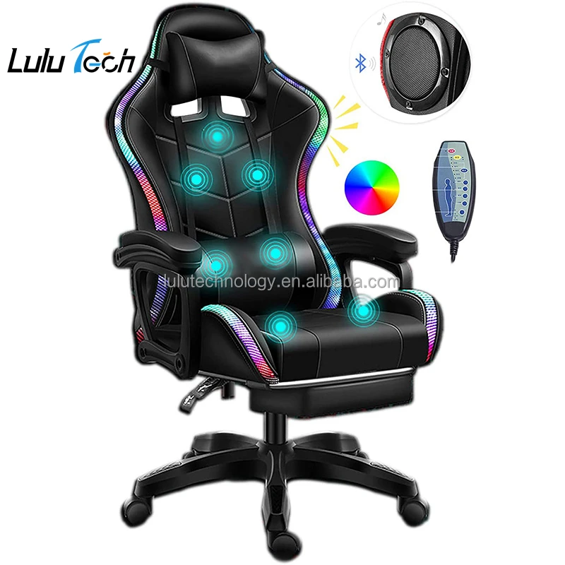 Sillas Gamer 2021 Parlante Cadeira Silla Gamer стул, RGB LED Racing Gaming Con Luces компьютер