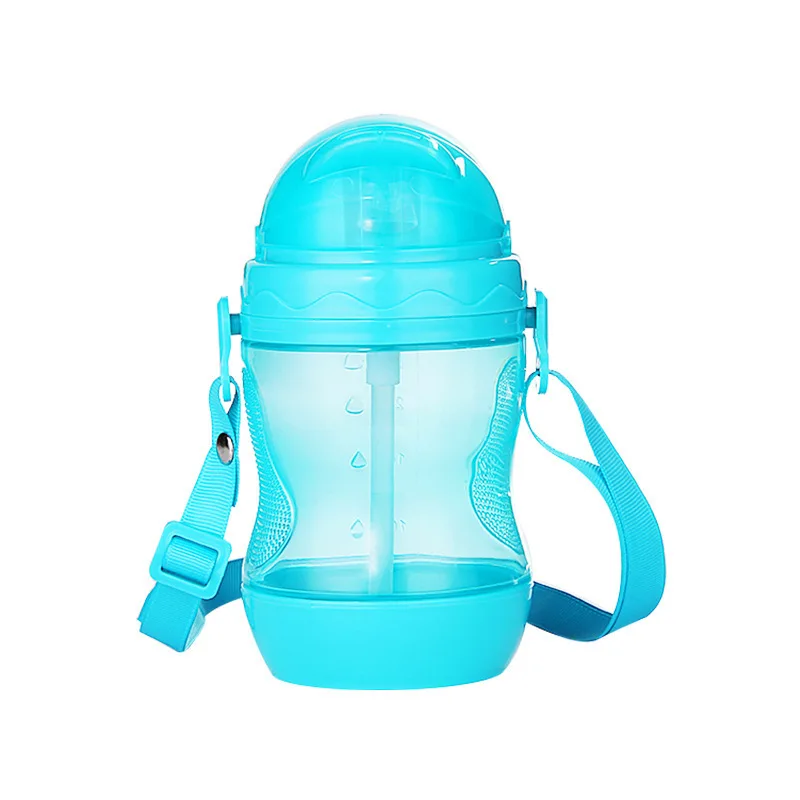 
Baby plastic water bottle kids drinking water bottle with lanyard water cup 