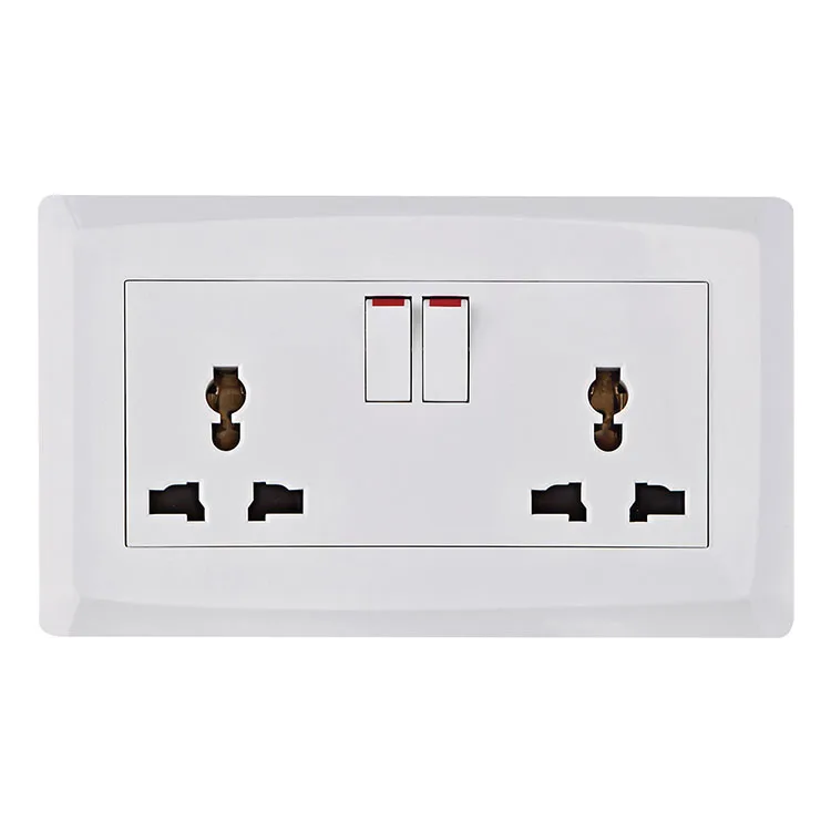 2024 Best Selling 2 Gang Multi Switched Socket Wholesale Home Using Electrical Switch And Socket 250V