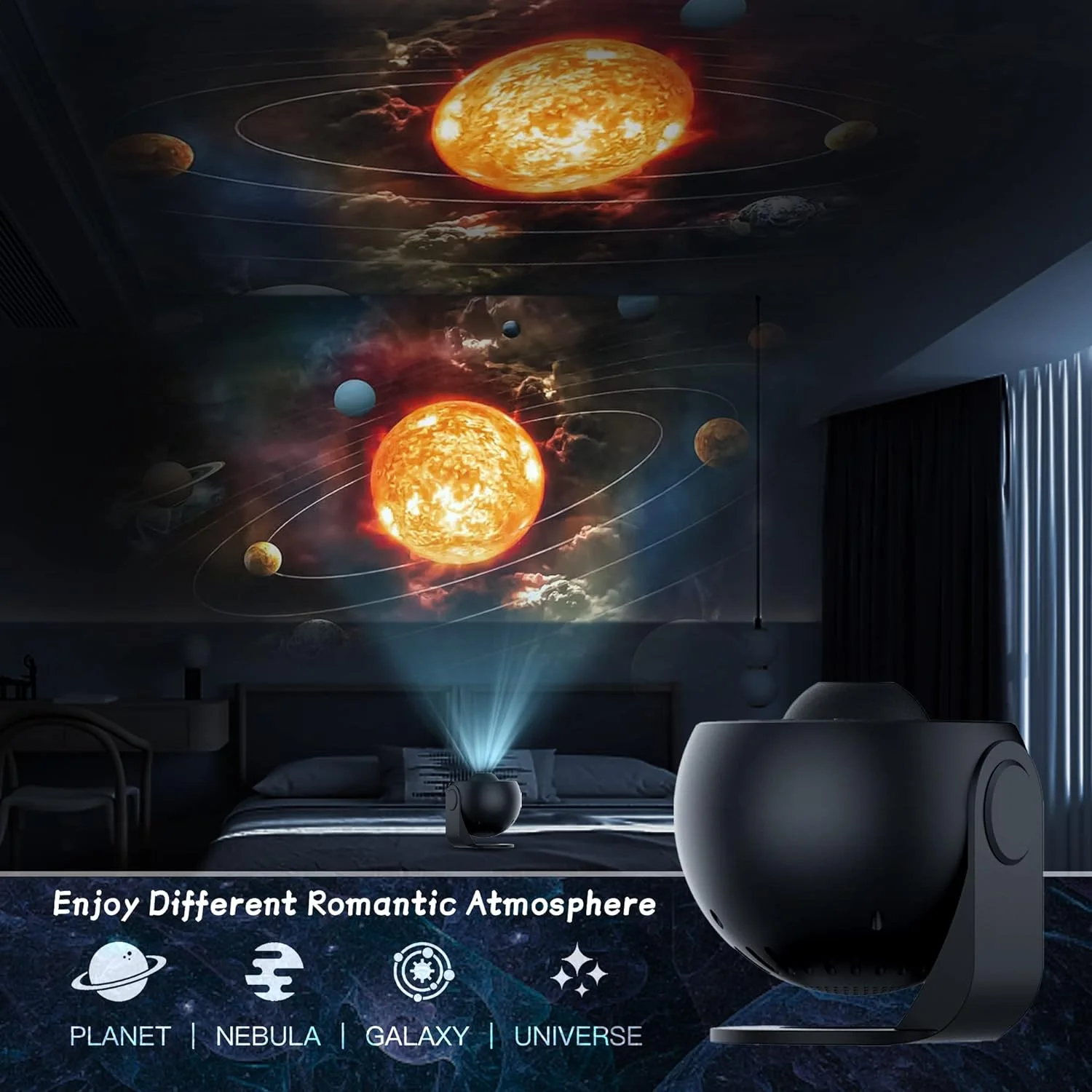 2024 In-stock lampe lune Rotatable Astronaut Projection Lamp Ocean Wave star galaxy projector Star Light Galaxy Projector