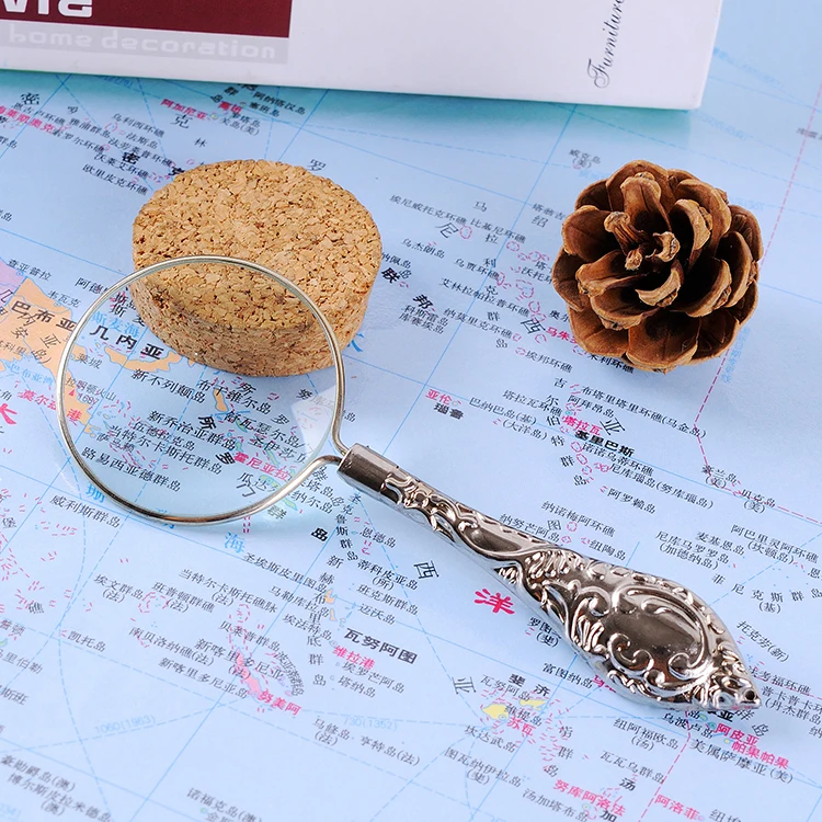 Metal Glass lens handle 5 times magnifying Glass Jewelry Eye Tool Jewellery Lens Magnifying Triplet Glass