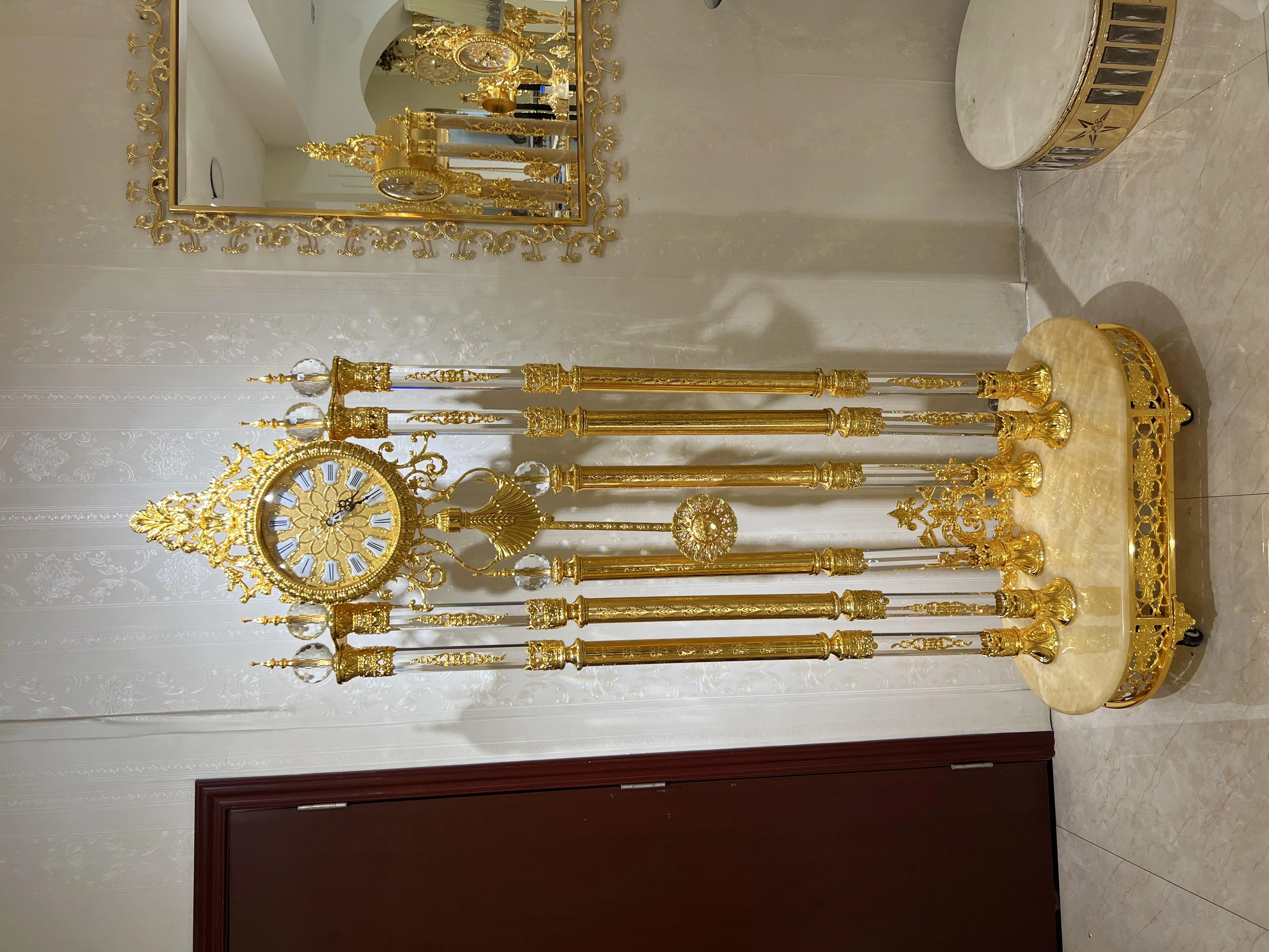 Top luxury brass grandfather clock for living room decor