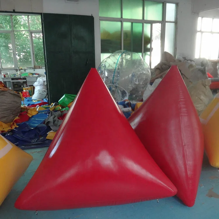 Heavy-duty Tarpaulin PVC Advertising Event Inflatable Water Floating Triangle Pyramid Marker Buoy for Sale