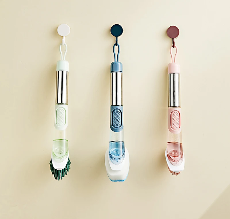 Brush Pot Kitchen Long Handle Cleaning Brush Remove Oil Household Sponge Wash Dishes Brush