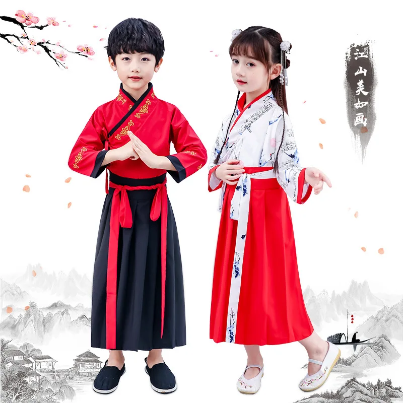  Оптовая продажа Китайская традиционная ткань Hanfu для мальчиков 10 лет модное Дешевое китайское