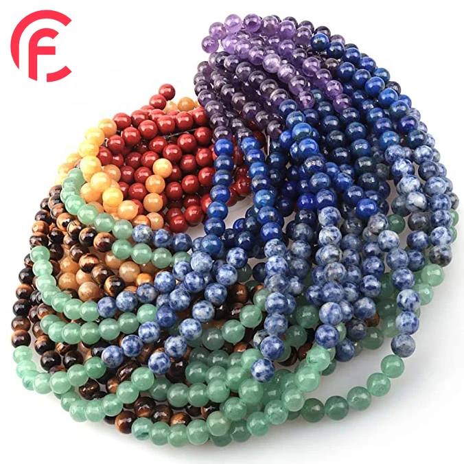 Custom 4/6/8/10/12 mm Natural Stone Tiger eye Rose Quartz Amethyst Round loose Beads for Jewelry Making DIY Bracelet Necklace