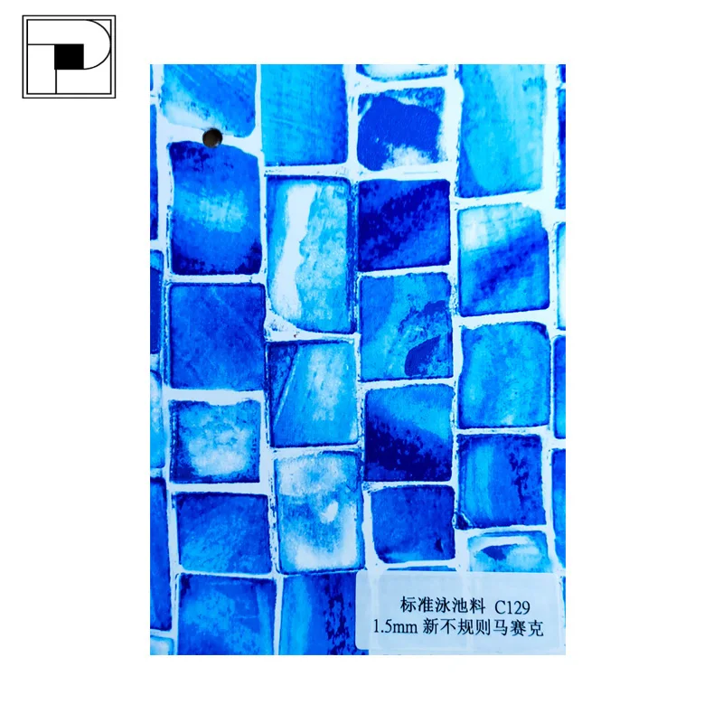 environment friendly anti chlorine PVC tarpaulin for blue mosaic swimming pool liner