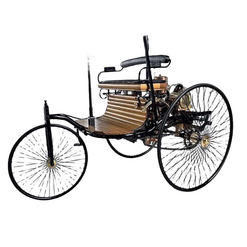 Historical reproduction 1885 automobile patent motorwagen the world first car steam tricycle three wheeler