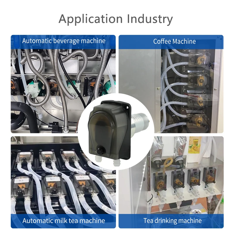 JIHPUMP 304KB Large Flow  High Viscosity 24v Stepper Motor Milk Tea Beverage Machine Industrial Liquid Filling Peristaltic Pump