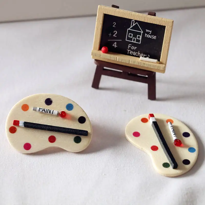 Wholesale oval shape Wood Miniature Color Palette Miniature Wooden Oil Painting Palette