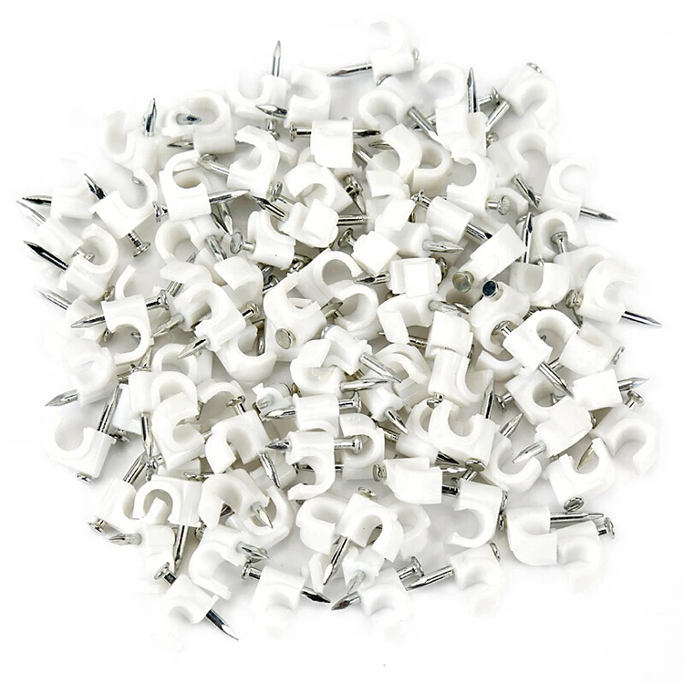 Flat Nail Square Cable Clamp Plastic Wall Wire Fastener Organizer Bracket Cable Clamp