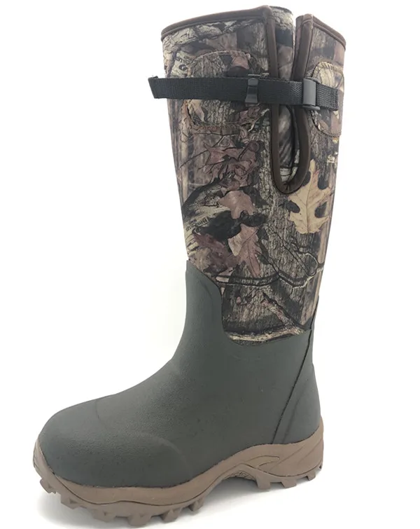 Unisex Best Quality Waterproof Camo Hunting Neoprene Rubber Boots With Adjust Buckle