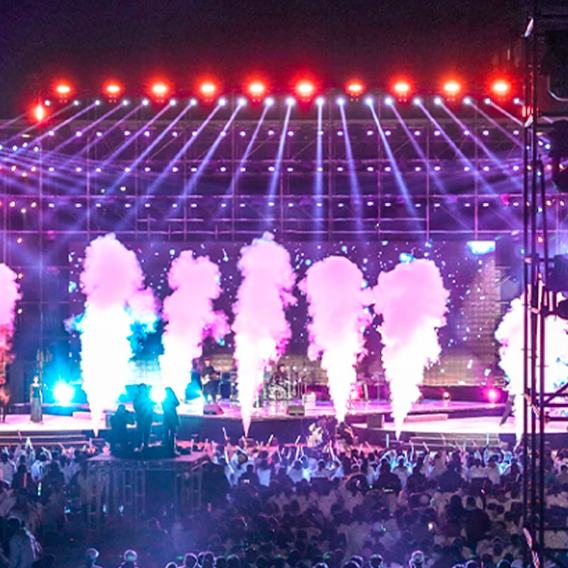 250W Single Pipe Digital DMX Control Multi-Angle LED Smog Maker CO2 Fog Machine with 5 m Air Pipe for Stage Club Concerts