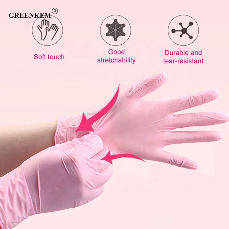 100pcs/Box Reusable Nitrile Gloves Latex Waterproof Cleaning Gloves For Household Garden Kitchen Synthetic Nitrile Gloves