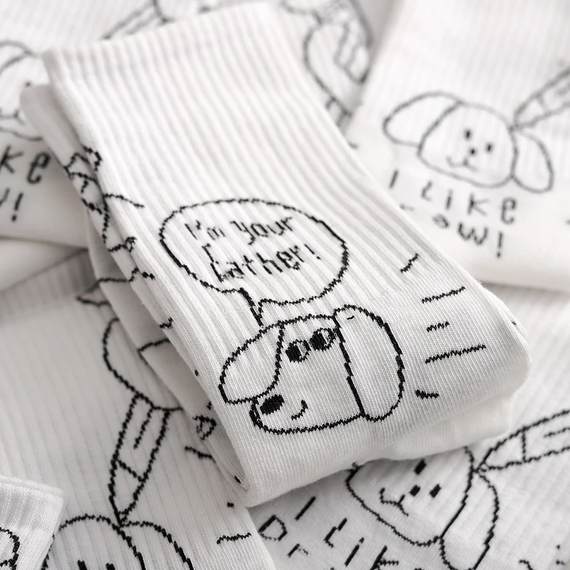 Funny Woman Designer Cute Embroidery Custom White Cotton Sock Animal Suppliers Cartoon Dress High Quality Fun Socks Women