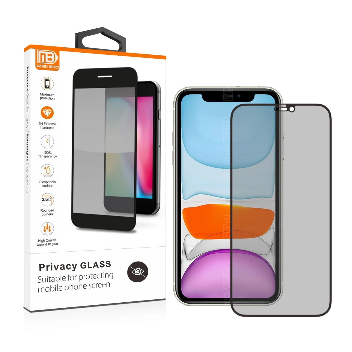 Защита экрана для iPhone 11/12 mini/12 pro/13 pro max закаленное стекло с полным покрытием противошпионский экран мобильных