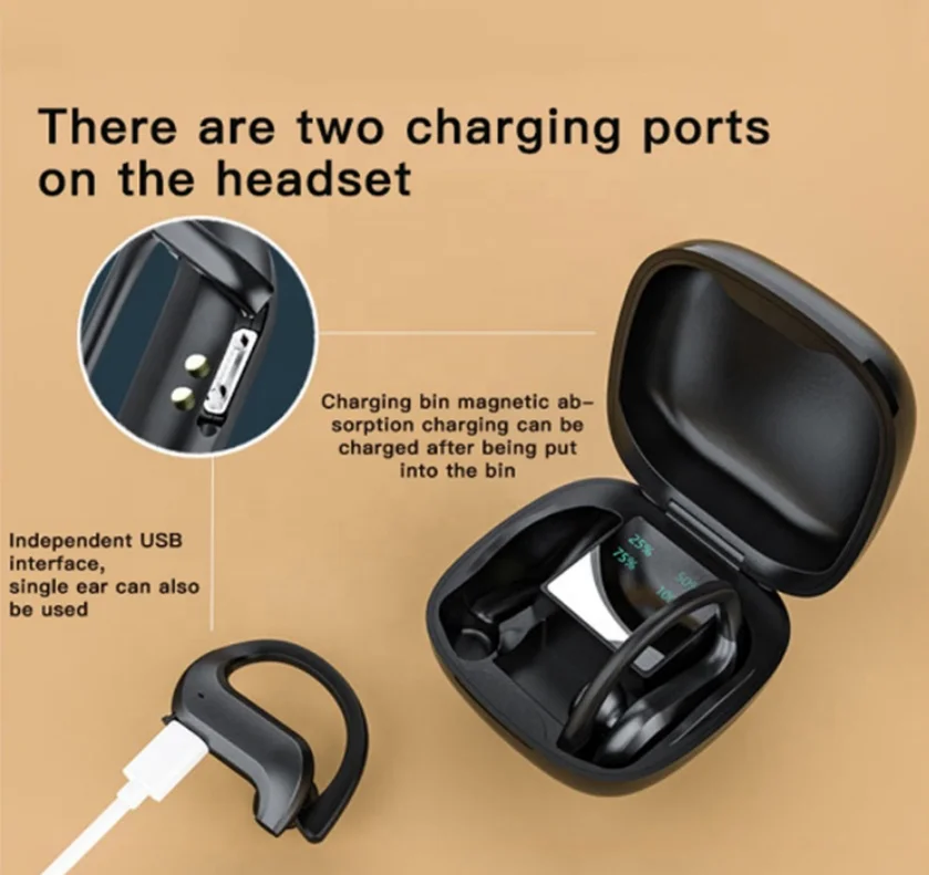 2022 Hot  V5.0 Headset Wireless Earphones TWS 9D HIFI Stereo Sports Earbuds Waterproof Headphones With LED Display