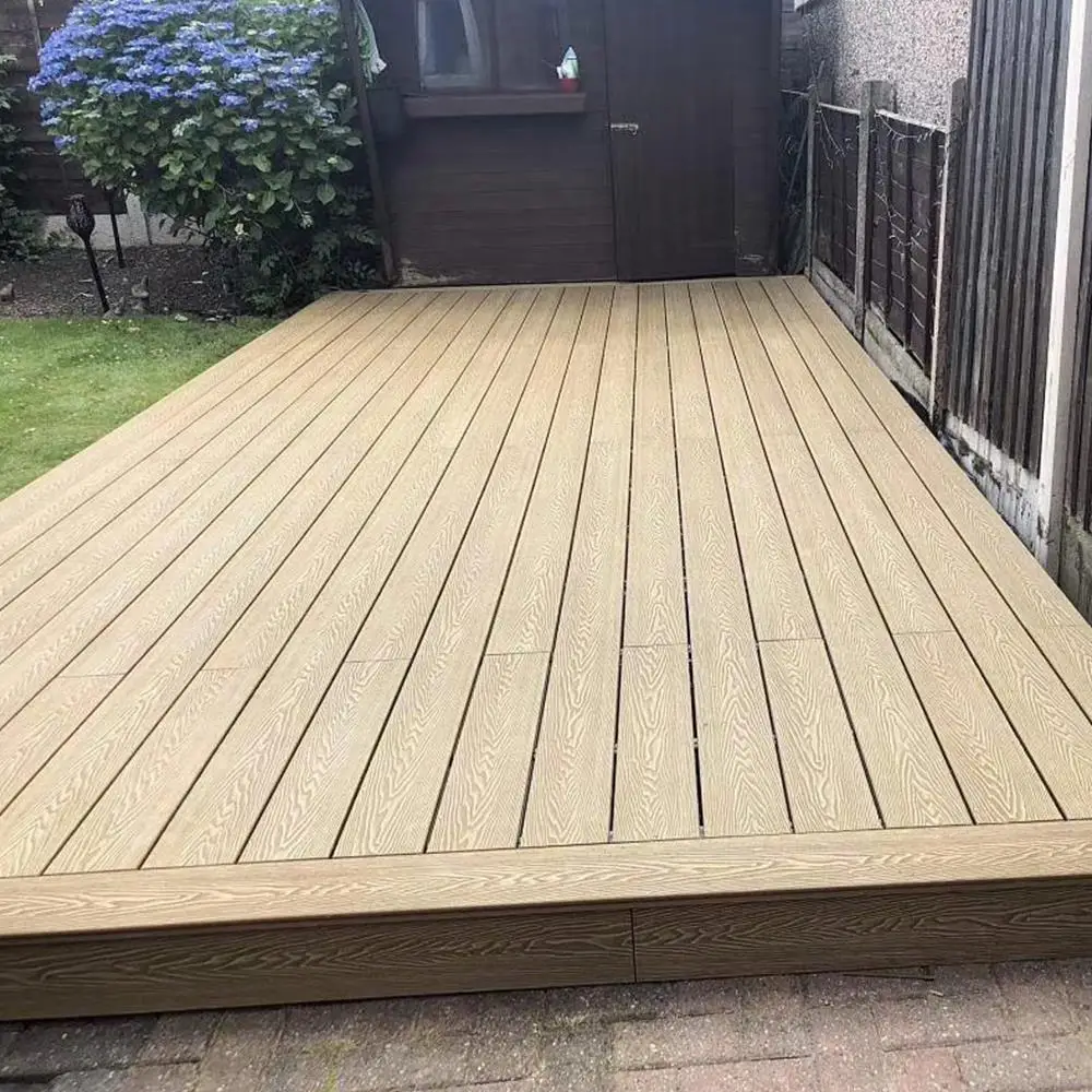 Swimming Pool anti slip outdoor laminate flooring cover hollow composite plastic wood pvc decking