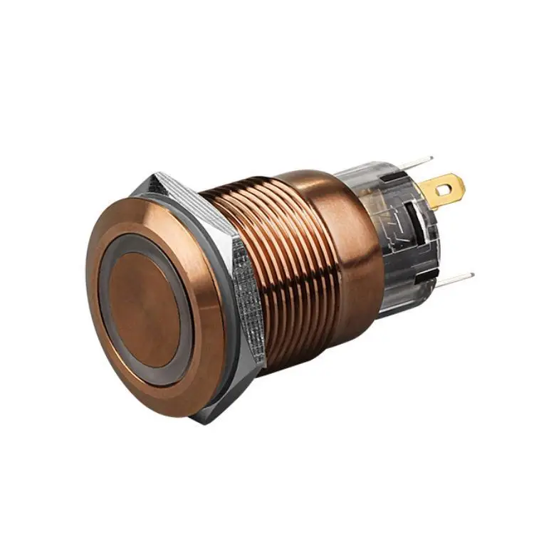 19mm mounting hole of waterproof selection metal button switch in Chinese factory