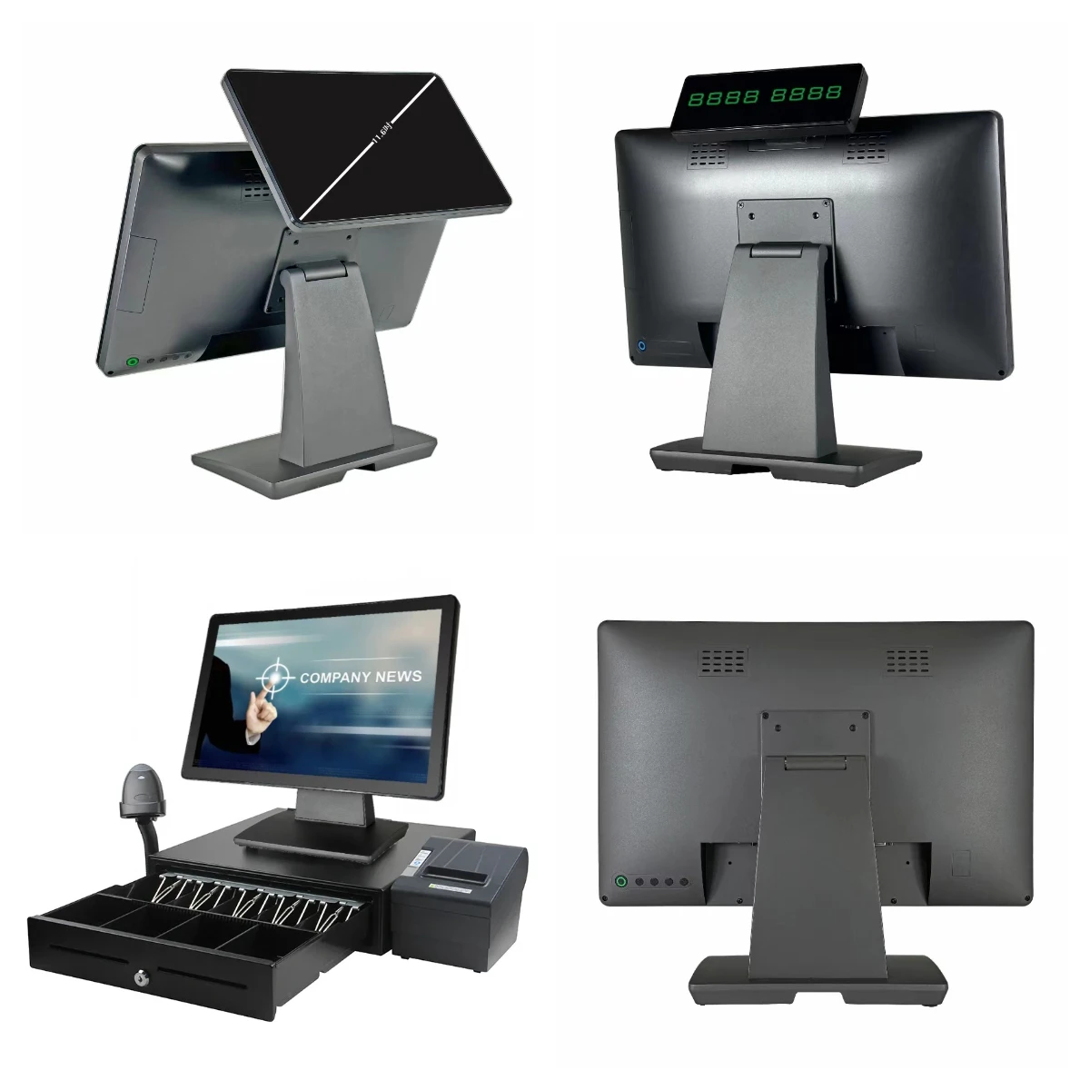 15.6 Inch Dual Screen Cash Register Machine Windows/Android All In One Pos Terminal System For Retail Shop/Restaurant