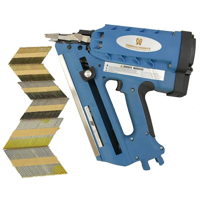 Portable Cordless Non Pneumatic Heavy Duty Electric Cordless Gas Nail Gun Hand Tools GSN90 Concrete Gas Nailer With Charger