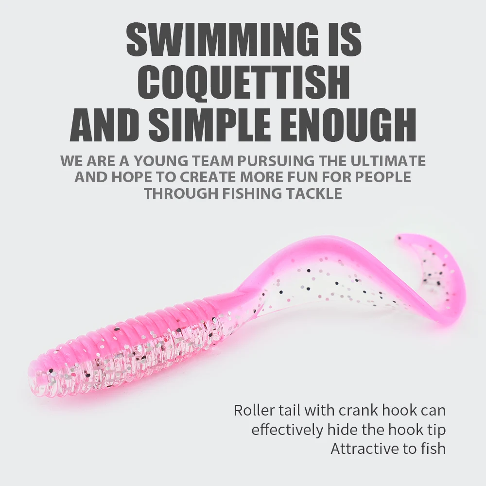 15pcs/bag 30pcs/box LUSHAZER grub worm lure7cm 2g soft bait softplasticlure lures