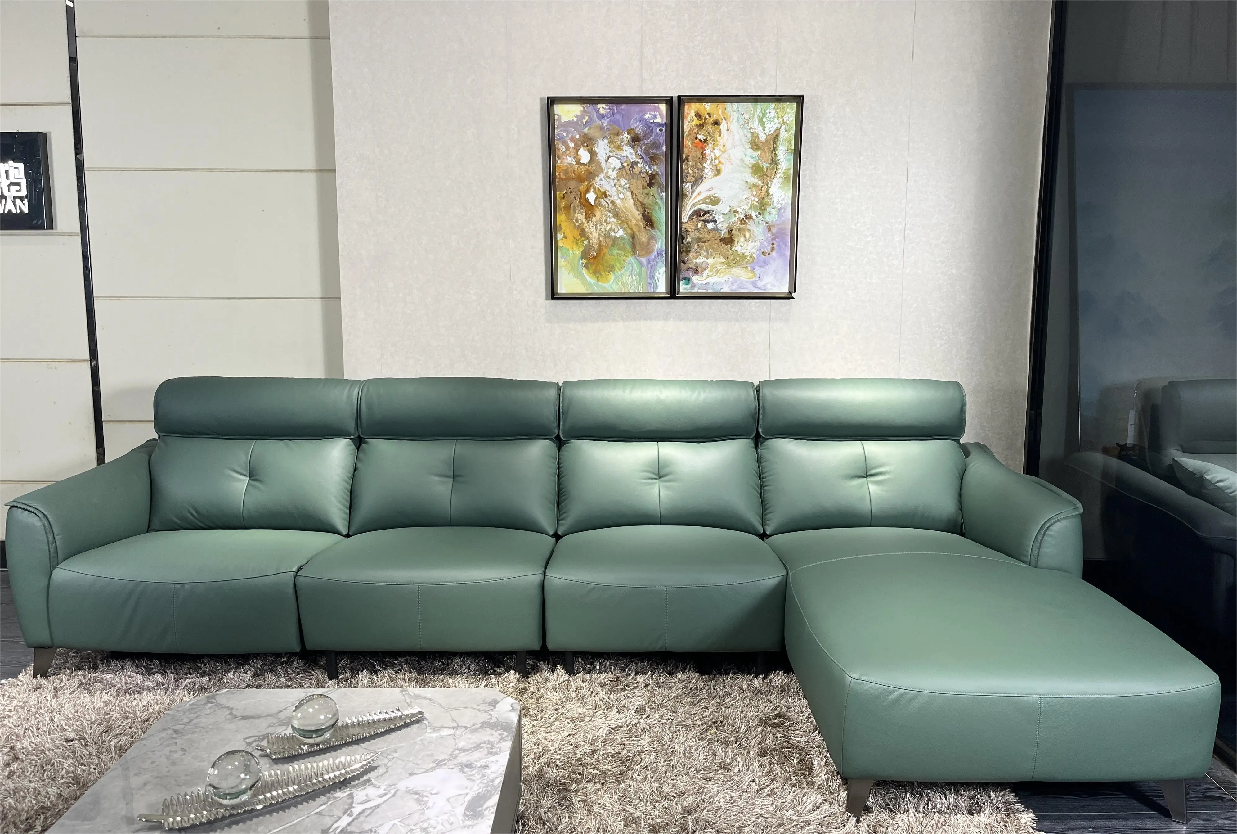 Hot sale luxury electric recliner sofa leather function sofa set with USU charging and massage