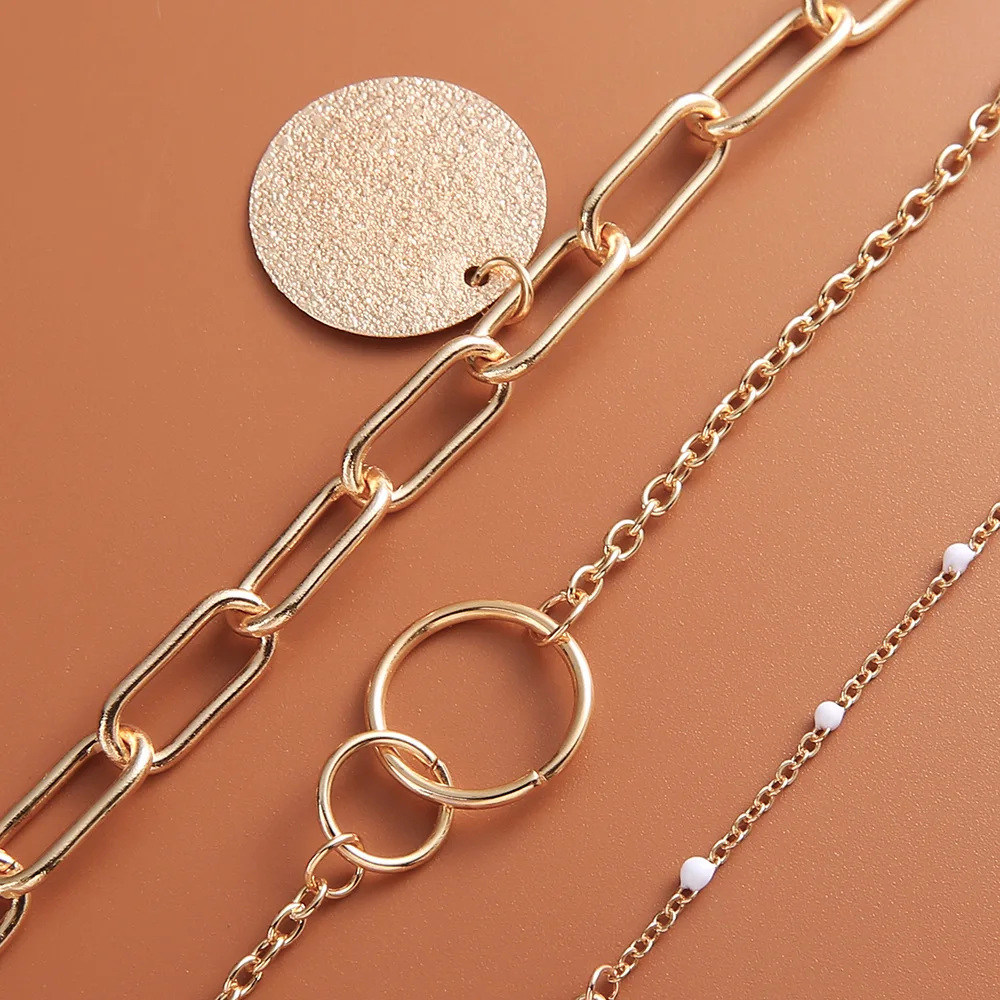 Explosive round bead size simple bracelet personality cold wind bracelet bracelet 3 sets