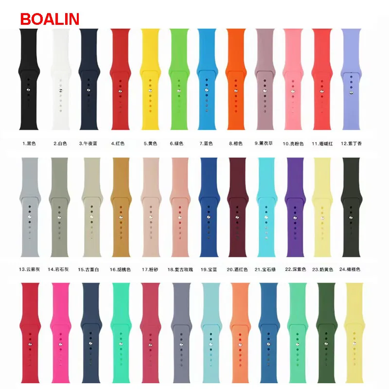 Silicone Strap For Apple Watch band 38 40 42 44MM for Apple Watch Strap Wristband 44MM Silicone Rubber Strap Watch Band