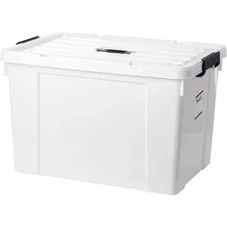 Pure 185L Stackable Containers with Durable Latching Lids Cloth Organization Ideal Large Item Storage for Garage and Basemen