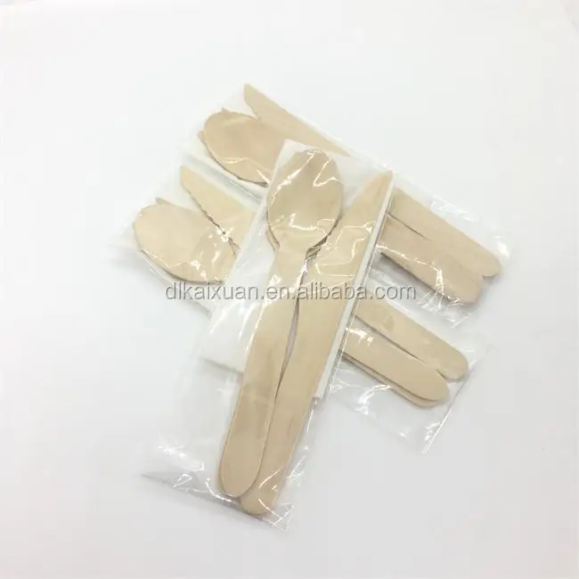 disposable restaurant Party  wooden knife fork spoon wood cutlery