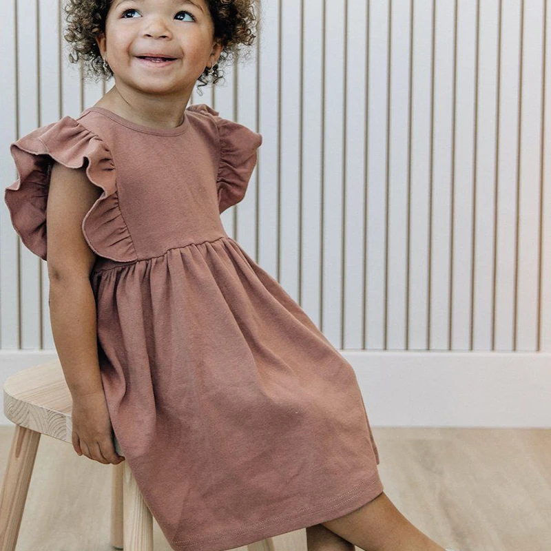 Лидер продаж 2021 мягкое льняное Хлопковое платье для маленьких девочек