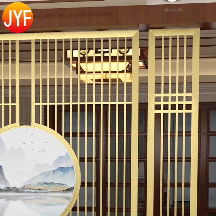 ZZ9948 Gold Room Splitter Stainless Steel Room Partition Divider Hanging Room Partition