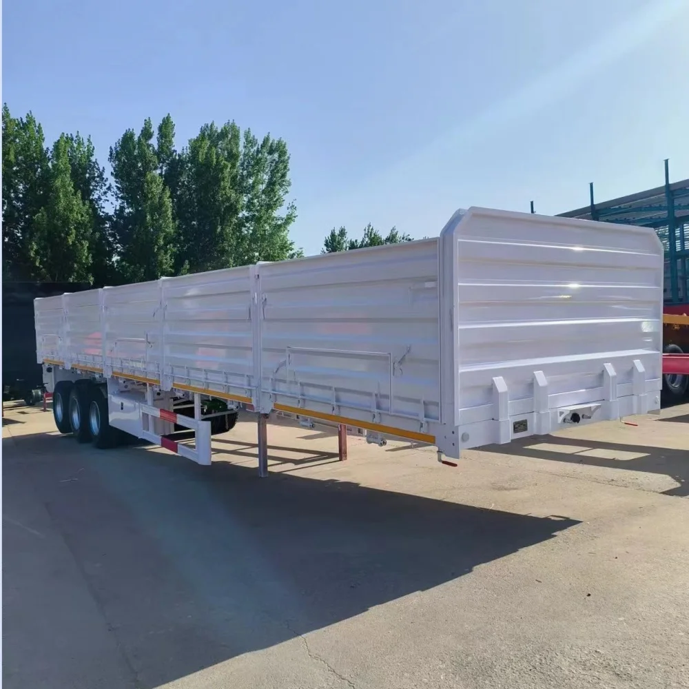 Good Price 3 Axles Drop Side Wall Truck Trailer Cargo Laden Side Board Truck Trailer