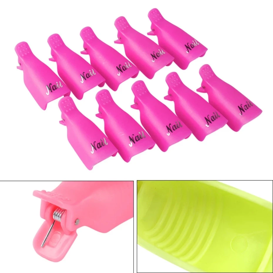 Colored Wearable Plastic Acrylic Nail Plastic Clip High Quality Nail Art Tool Uv Gel Nail Remover
