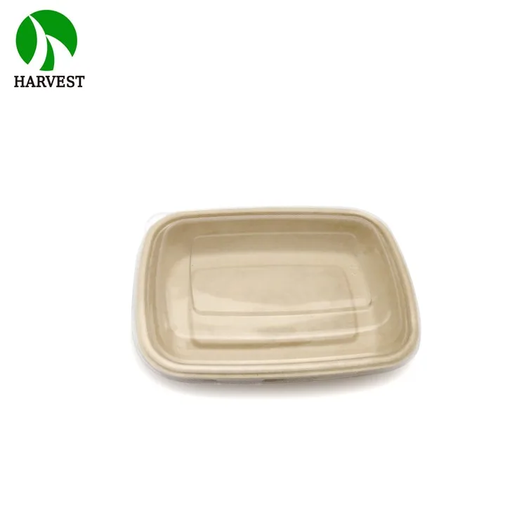 Compostable bamboo pulp disposable biodegradable food container