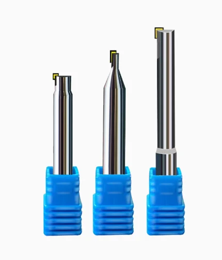 Tungsten steel Acrylic polisher diamond MCD HRC65 Straight 1 Flute Fixed Point End Mill 90 Degree Square MCD milling cutter