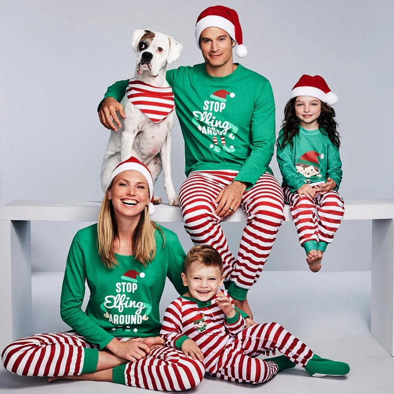 Cotton Christmas Family Matching Outfits Long Sleeve Christmas Pajamas Baby Christmas Clothes