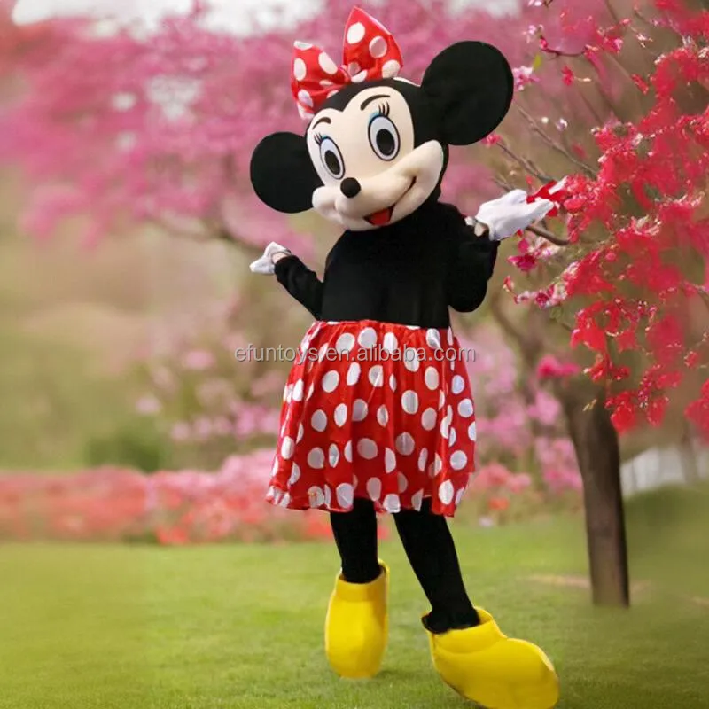 Efun MOQ 1 PC professional custom Mickey And Minnie Mascot Costume cartoon Mouse Fancy Cosplay Party Christmas costume For Adult