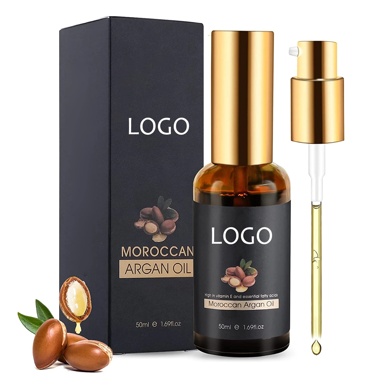 Private Label Natural Organic Coconut Oil Smoothing Anti Frizz Straightening Hair Serum Oil