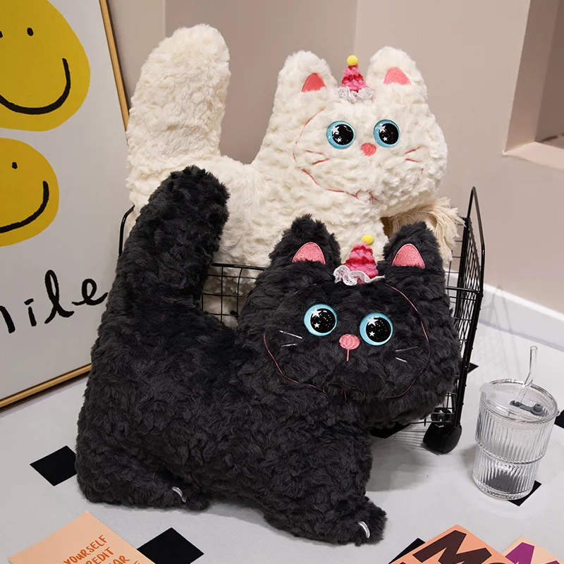 Cute stuffed cat plush doll toy birthday gifts cartoon soft biscuit cat plush throw pillow