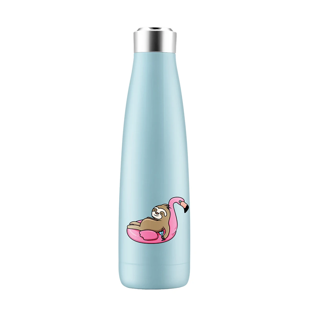 Portable 300ml 500ml Stainless Steel Bottle Insulated Vacuum Flask matte rubber Powder Coated Metal Water Bottle for Sports