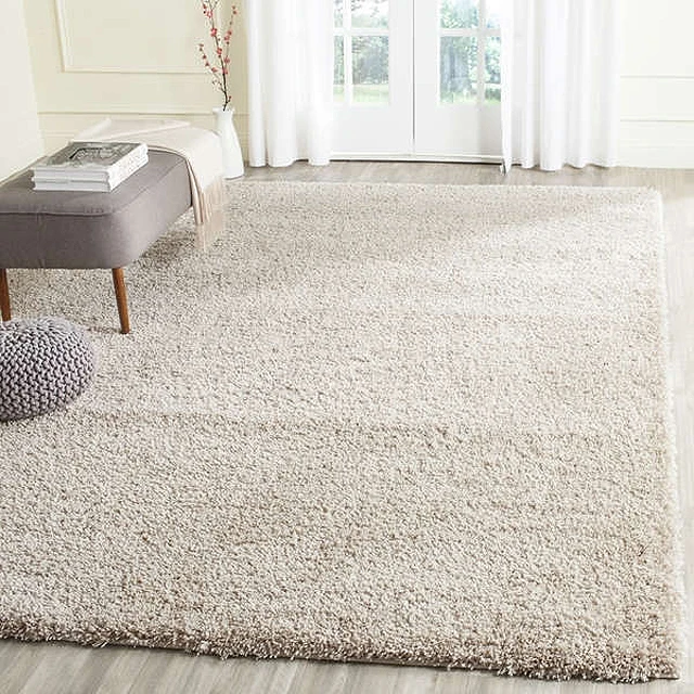 Hotel room decorative large size plain soft shaggy carpet rug