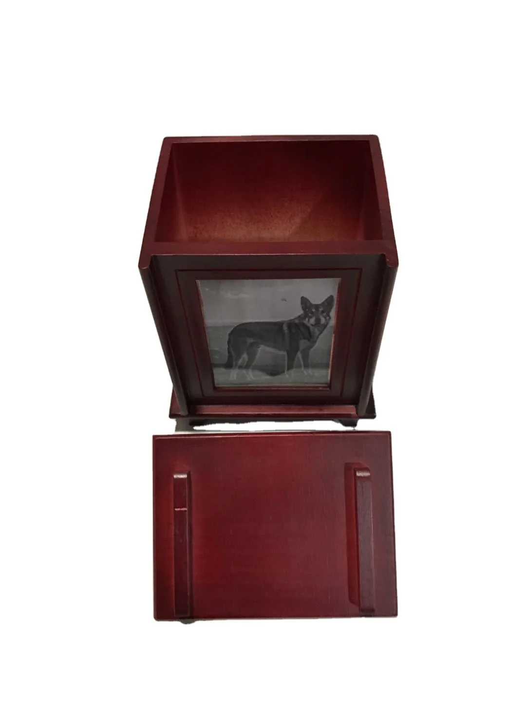 Custom  Really wood wooden pet photo urns Cremation Urn pet cat dog Memorial Urn Casket For Ashes Funeral Supplies