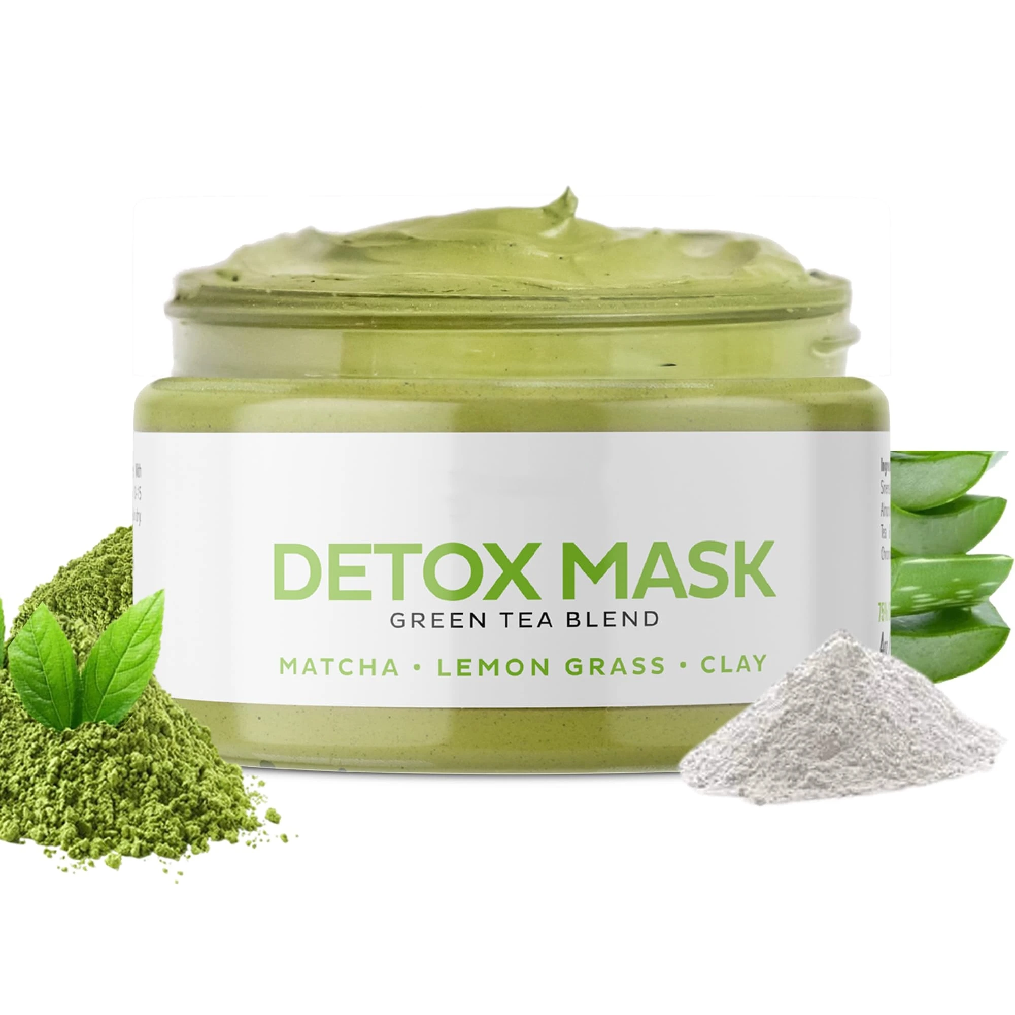 Deep Cleanse Hydraiting Moisturizing Purifying Green Tea Detox Face Clay Mud Mask For Blackhead Remover All Skin Types